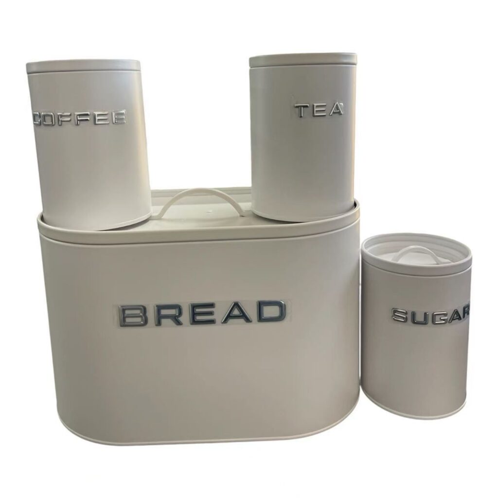 4 piece stream storage container and bread box set