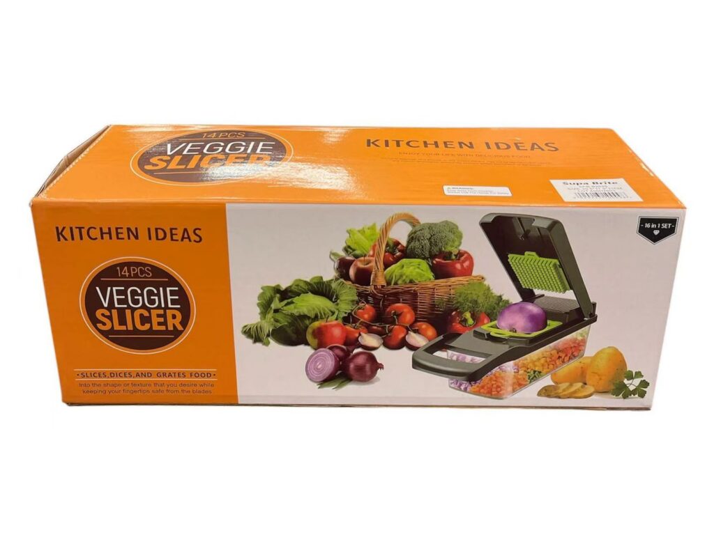14 piece multi functional vegetable chopper, dicer, and mandoline slicer set with collection
