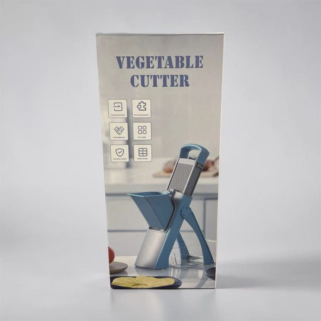 upgraded safe standing mandoline slicer and multi functional vertical vegetable chopper blue