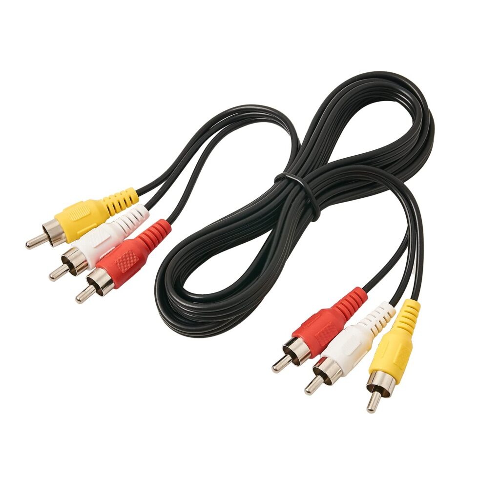 imgi 202 3 rca cable audio video composite cable 5 ft rca 3 male to 3 male for tv vcr dvd satellite and home theater receivers 1024x1024